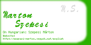 marton szepesi business card