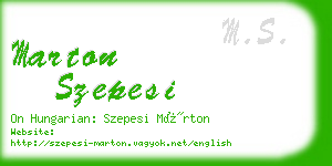 marton szepesi business card